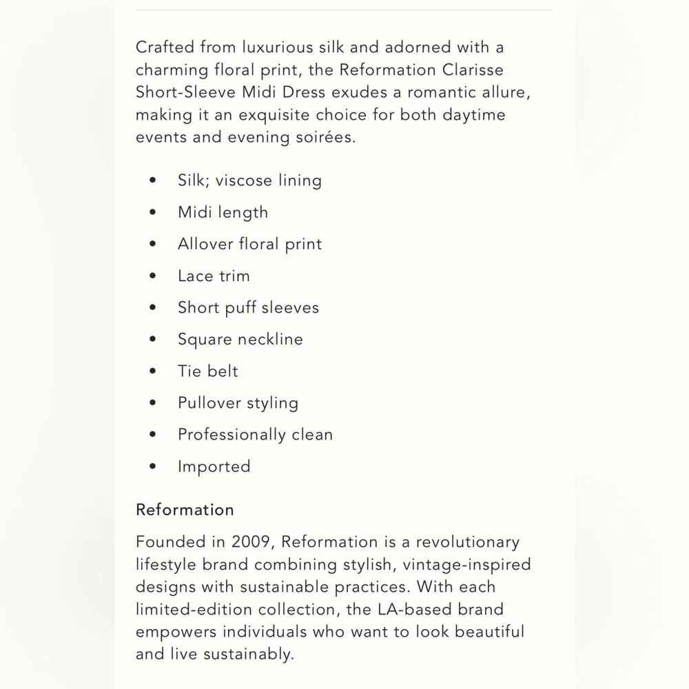 Reformation Clarisse Silk Midi Dress - Picture 4 of 4